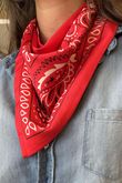 Western Bandana Triangle Silk Neckerchief Red